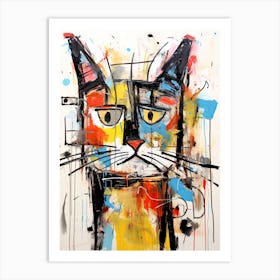 Urban Whisker Odyssey: Graffiti in Basquiat Style Art Print