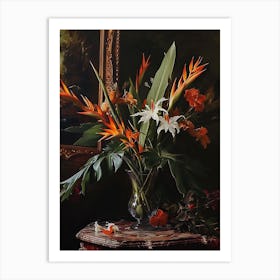 Baroque Floral Still Life Heliconia 1 Art Print