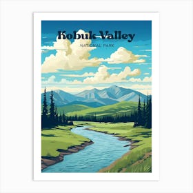 Kobuk Valley National Park Alaska Hiking Travel Art Illustration Art Print