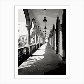 Sorrento, Italy, Black And White Photography 4 Art Print