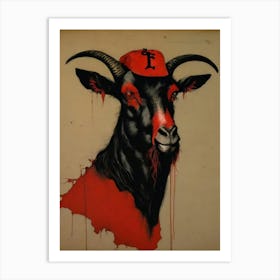 The Goat, Red& Black, Art Print Art Print