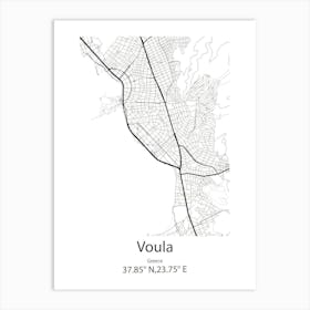 Voula,Greece Minimalist Map Art Print