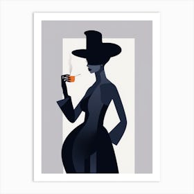 Pregnant Woman In Hat Art Print