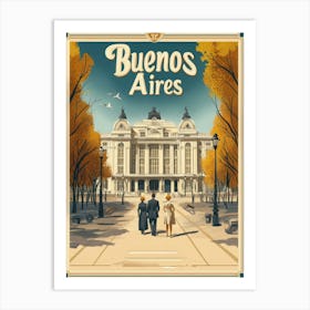 Aihrgdesign A Retro Travel Poster For Buenos Aires Featuring Art Print