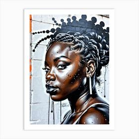 Graffiti Mural Of Beautiful Black Woman 400 Art Print