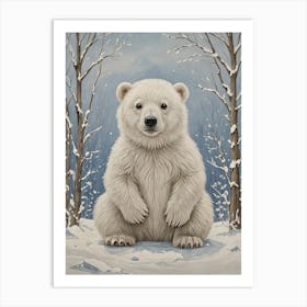 Polar Bear Cub Art Print