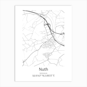 Nuth,Netherlands Minimalist Map Art Print