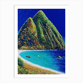 Fernando De Noronha Brazil Pointillism Style Tropical Destination Art Print