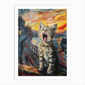 Fantastic Cat Screaming 18 Art Print