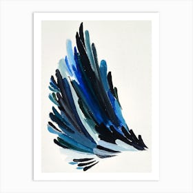 Blue Feather Wing Painting Art Print