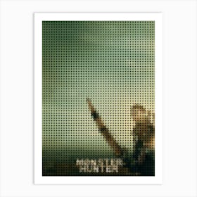 Monster Hunter Movie Poster Tony Jaa In A Pixel Dots Art Style Art Print