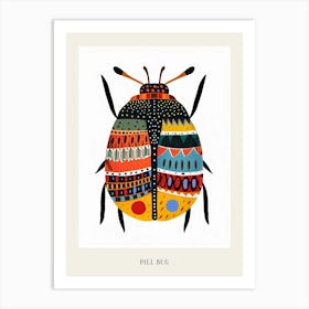 Colourful Insect Illustration Pill Bug 1 Poster Art Print