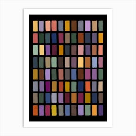 Multi Colour Sketchy Blocks Geometric Art Print