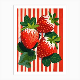 Strawberries Fruit Summer Illustration 2 Art Print