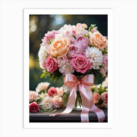 Bouquet Full Of Romantic Spring Florals Dominated By Vibrant Blossoms Nestled In Lush Greenery Pe (1) 2 Art Print