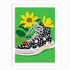 Walking on Petals: Floral Sneakers Take the Lead Art Print