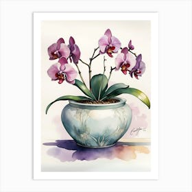 Orchids In A Vase Art Print