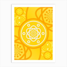 Geometric Abstract Glyph in Happy Yellow and Orange n.0063 Art Print