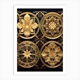 Symmetrical Mandalas Geometric Illustration 19 Art Print