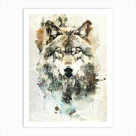 Poster Wolf Wild Animal Illustration Art 02 Art Print