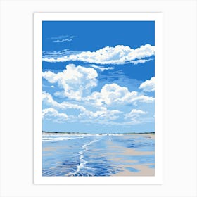 A Screen Print Of Holkham Bay Beach Norfolk 3 Art Print