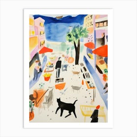 The Food Market In San Francisco 1 Illustration Art Print