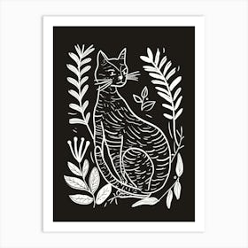 Toyger Cat Minimalist Illustration 1 Art Print