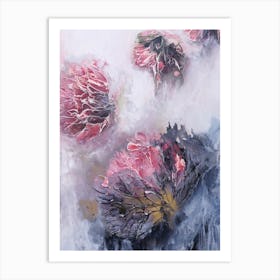 Coral Botanical Abstract Painting Art Print