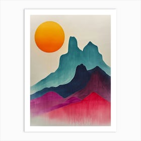 Sunset In The Mountains 39 Art Print