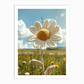 Daisies Knitted In Crochet 3 Art Print