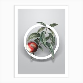 Vintage Peach Minimalist Flower Geometric Circle on Soft Gray n.0149 Art Print
