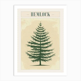 Hemlock Tree Minimal Japandi Illustration 4 Poster Art Print