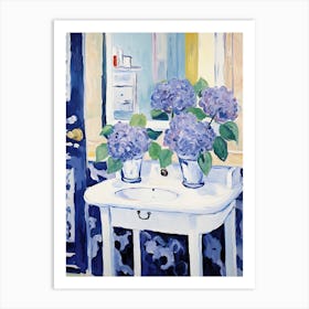 Bathroom Vanity Painting With A Hydrangea Bouquet 4 Art Print