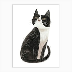 Snowshoe Cat Clipart Illustration 1 Art Print