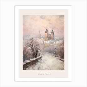 Dreamy Winter Painting Poster Krakow Poland 3 Art Print