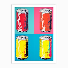 Pop Art Can Yellow & Blue Art Print