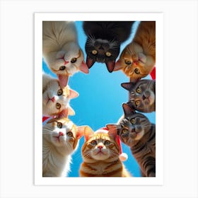 Christmas Cats 3 Art Print