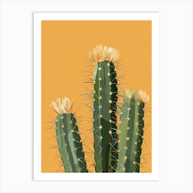 Ferocactus Cactus Minimalist Abstract Illustration 4 Art Print