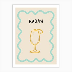 Bellini Doodle Poster Teal & Orange Art Print