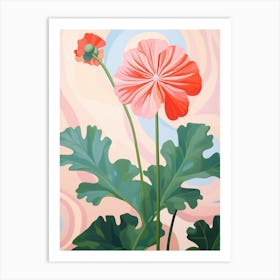 Geranium 1 Hilma Af Klint Inspired Pastel Flower Painting Art Print