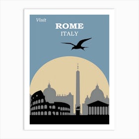 Rome Italy, Travel Poster 1, Karen Arnold Art Print