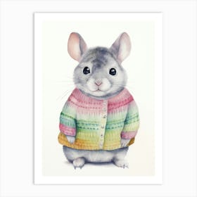 Baby Animal Watercolour Chinchilla Art Print