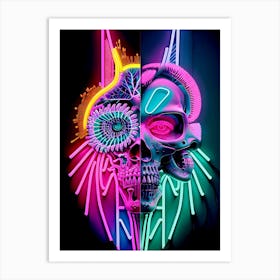 Neon Skull 11 Art Print