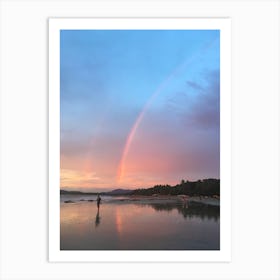 Sunset with Rainbow in Tamarindo, Costa Rica Art Print