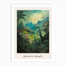 Dinosaur In The Jungle Painting 1 Poster Art Print