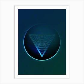 Geometric Neon Glyph on Jewel Tone Triangle Pattern 470 Art Print