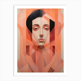 Abstract Geometric Lady Portrait 24 Art Print