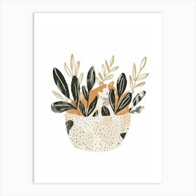 Fox In A Bowl Art Print