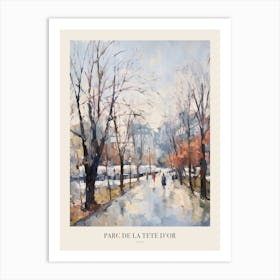 Winter City Park Poster Parc De La Tete D Or Lyon France 3 Art Print