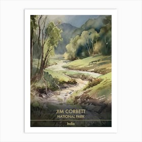 Jim Corbett National Park India Watercolour 4 Art Print